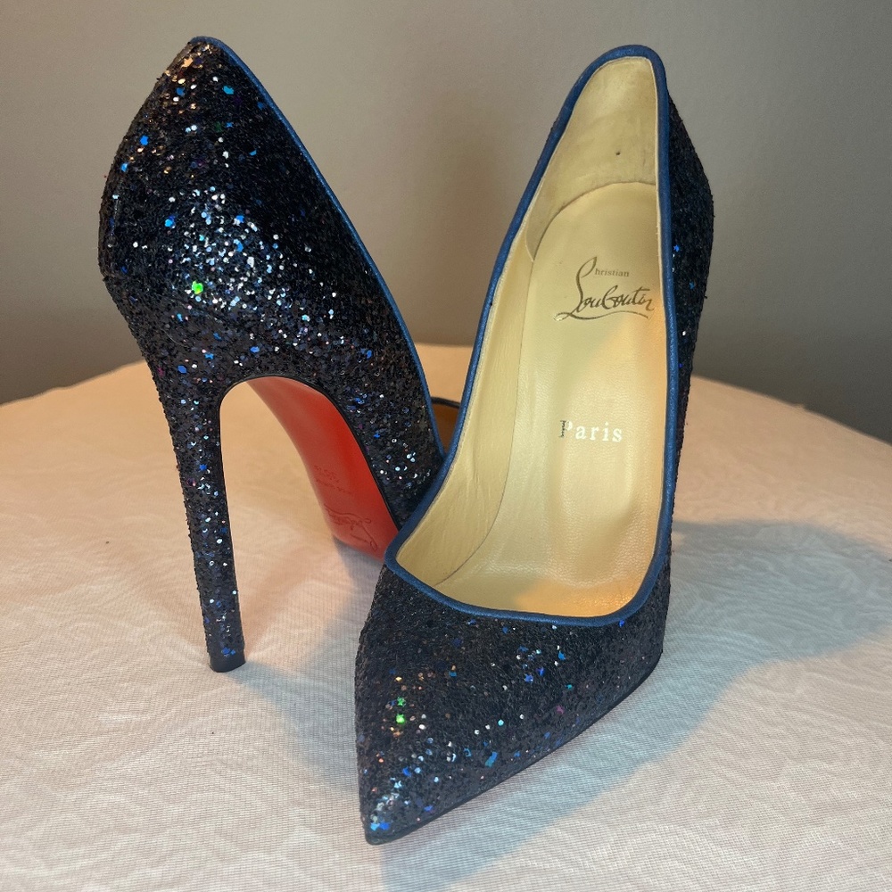 Christian Louboutin Black Sequin Heels